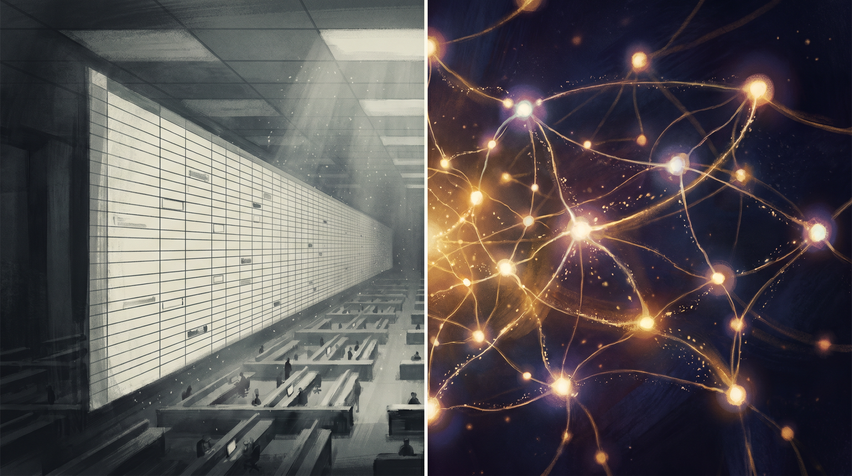 Tabular versus graph - the shape of the data determines what AI can see